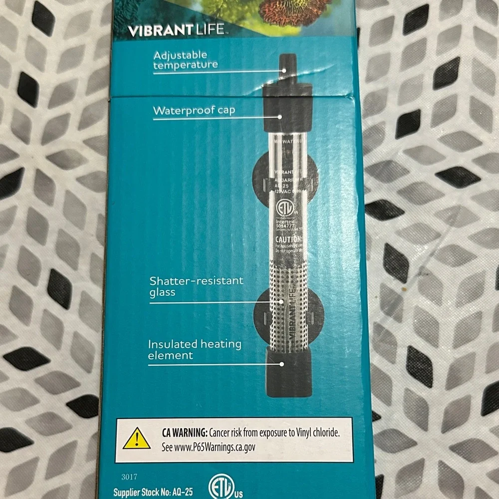 Vibrant Adjustable Aquarium Heater with Black and Silver Design